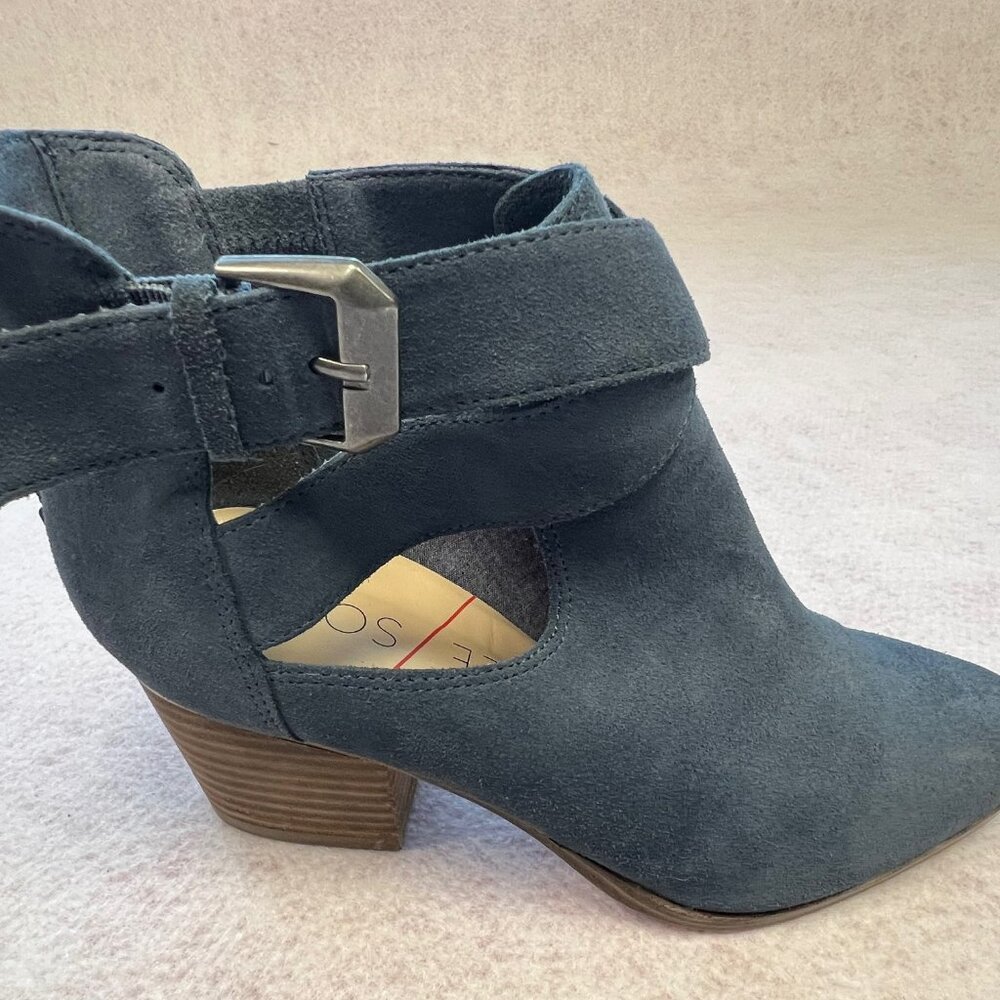 Sole Society Suede Steel Blue Shoes Booties 5.5 Like New